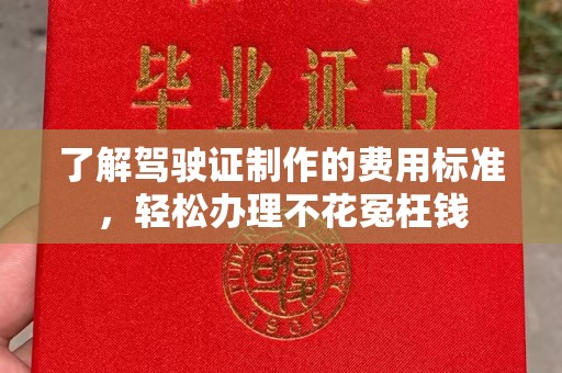 汤旺河了解驾驶证制作的费用标准，轻松办理不花冤枉钱